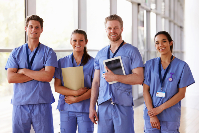 group of nurse are smiling